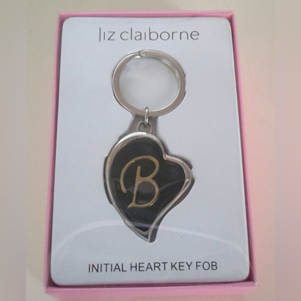 Liz Claiborne B Initial Heart Key Fob
